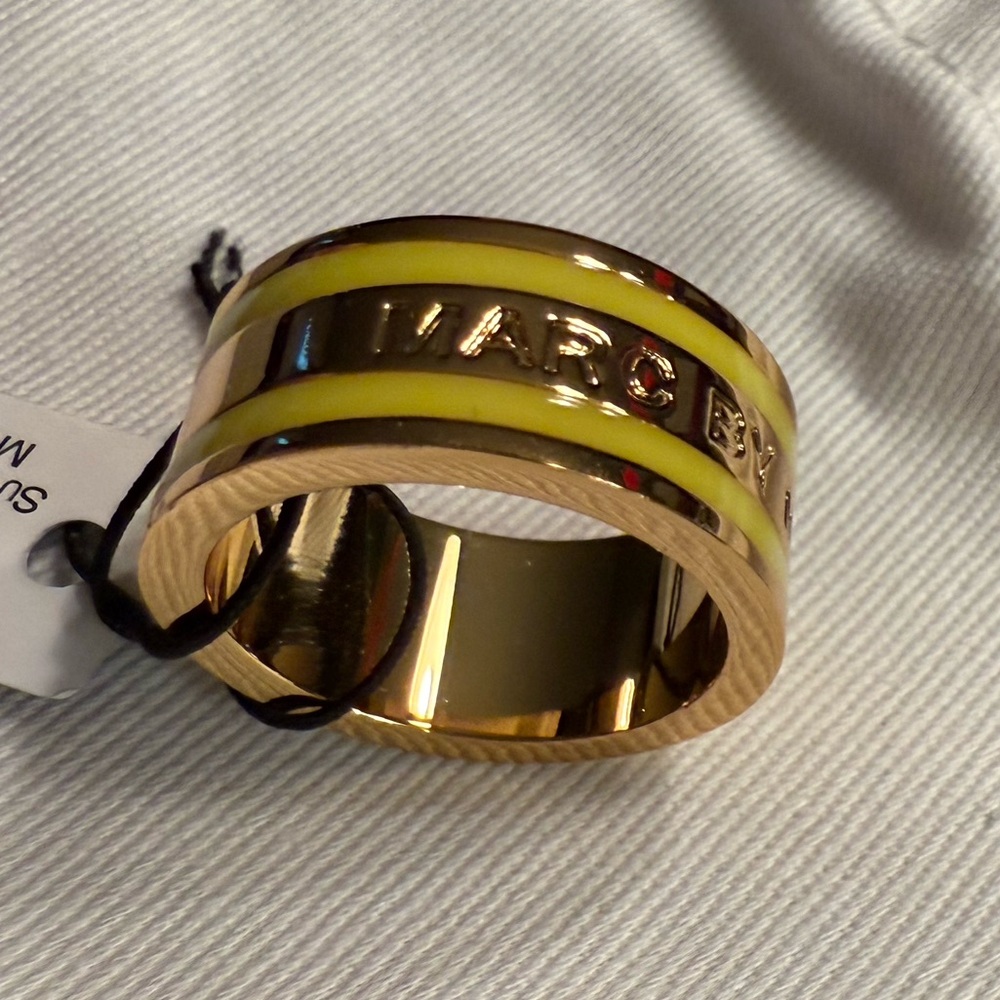 Marc Jacobs Logo Band Ring and Pouch NWT